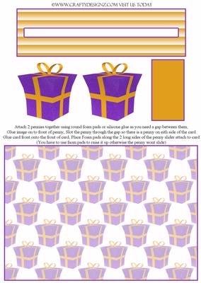 Present Penny Slider Christmas Birthdays Etc - 