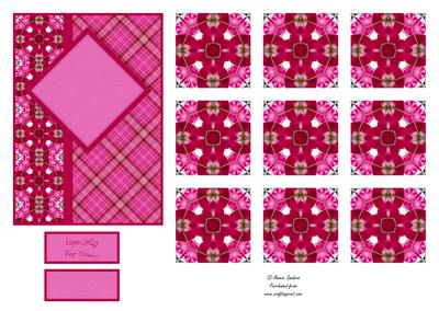 Gorgeous Shades of Pink Card Front & Matching Teabag Tiles