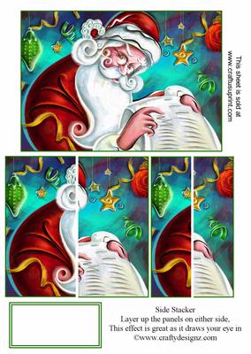 Santa with His List Side Stacker