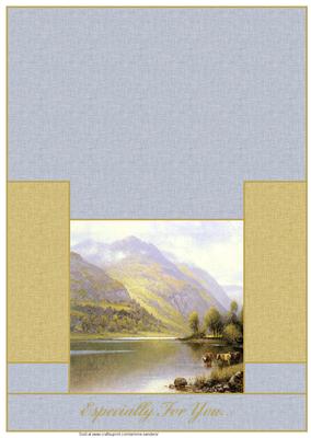 Scenic Painting Over the Lake Stagger Fold Card
