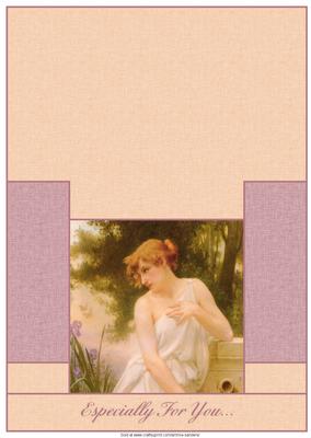 Vintage Beauty Art Stagger Fold Card