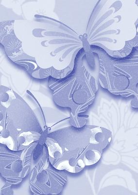 Bright Shade Oriental Butterflies Backing Paper