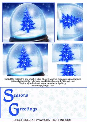 Christmas Tree Snow Globe Over the Edge Kit (seasons Greetings)