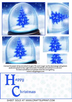 Christmas Tree Snow Globe Over the Edge Kit (happy Christmas)