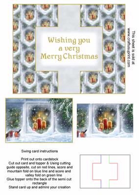 Christmas Window Scene Swing Card (merry Christmas)