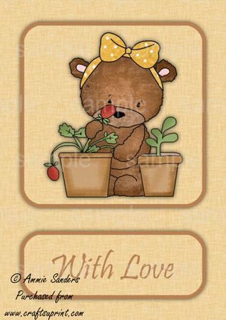 Sweet Teddy with Strawberries Card Kit