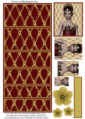 Woodland Princess Deep Red and Gold Stair Stepper Kit
