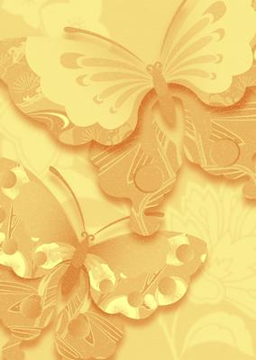 Earthy Shade Oriental Butterflies Backing Paper