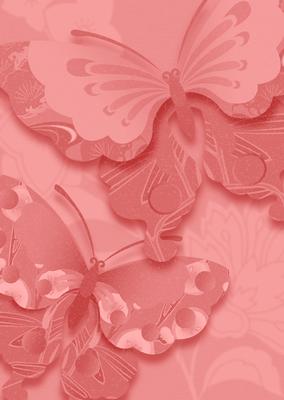 Earthy Shade Oriental Butterflies Backing Paper
