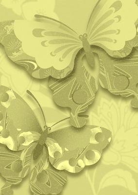 Earthy Shade Oriental Butterflies Backing Paper