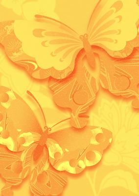 Earthy Shade Oriental Butterflies Backing Paper