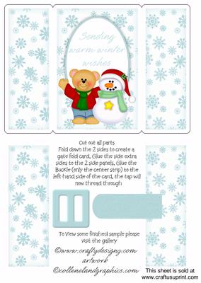 Snowman & Bear Christmas Buckle Card Kit Sending Warm Winter Wishes