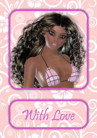Beautiful Beach Babe Portrait Image Card Kit