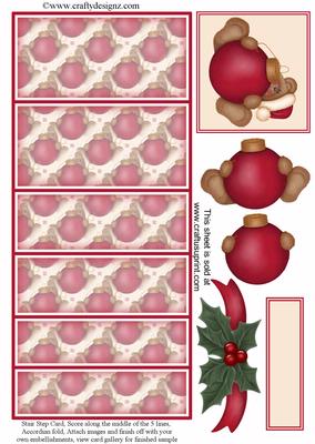 Cute Christmas Teddy with Baubler Stair Stepper Kit