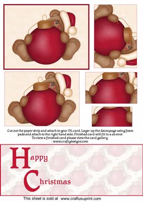 Christmas Teddy with a Bauble Over the Edge Kit (happy Christmas)
