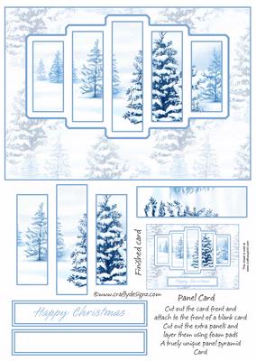 Brand New Christmas Winter Scene Panel Card Kit