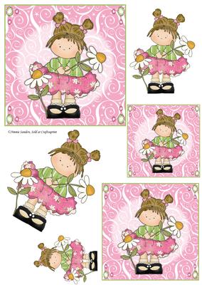 Cute Girl with Daisy Topper Sheet