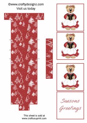 Christmas Teddy Caroller Waterfall