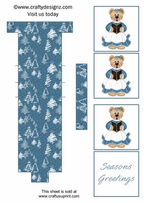 Christmas Teddy Caroller Waterfall