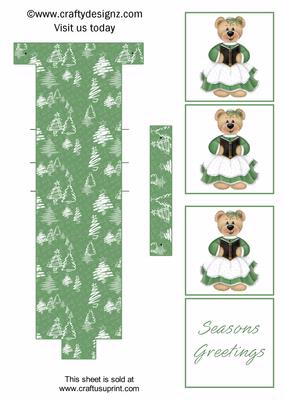 Christmas Teddy Caroller Waterfall