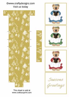 Christmas Teddy Carollers Waterfall