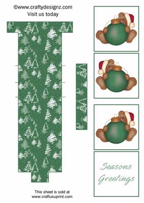 Green Christmas Teddy Waterfall