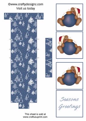 Blue Christmas Teddy Waterfall