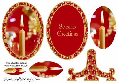 Traditional Christmas Candle Plate Card Kit (seasons Greetings)