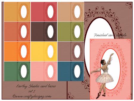 Fancy Oval Card Bases Earthy Shades