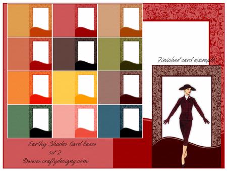 Fancy Scroll Work Card Bases Set 2 (earthy Shades)