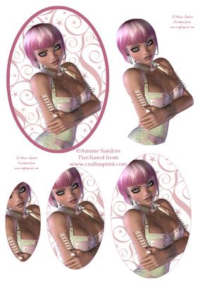 Pretty Punk Girl Topper & Pyramid