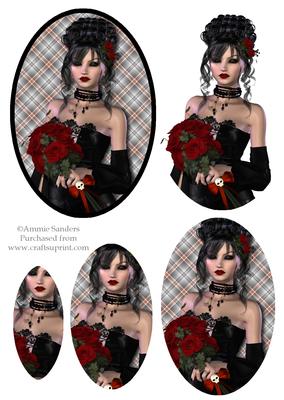 Beautiful Gothic Lady Topper & Pyramid Decoupage