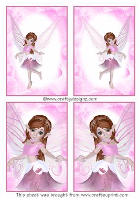 4 Pretty Pink Fairies Toppers