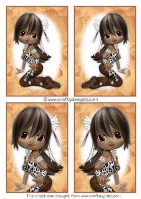 4 Super Cute Ethnic Girl Toppers