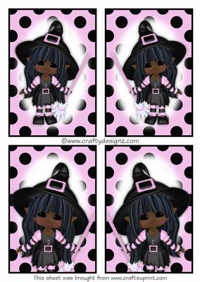 4 Cute Little Ethnic Witch Toppers