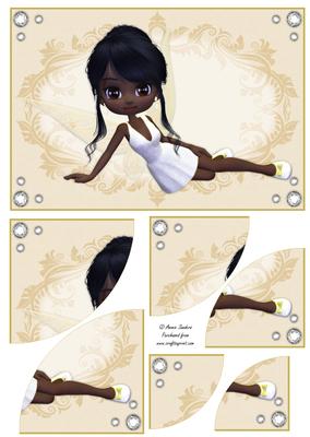 Pretty Ethnic Fairy in Gold Corner Stacker