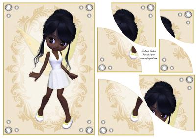 Pretty Ethnic Fairy in Gold Corner Stacker