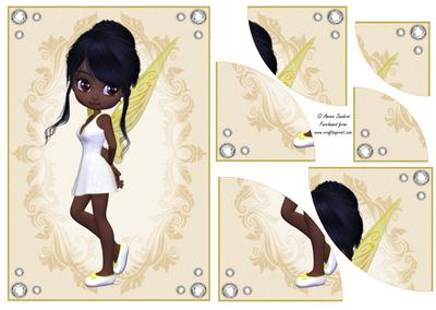 Pretty Ethnic Fairy in Gold Corner Stacker