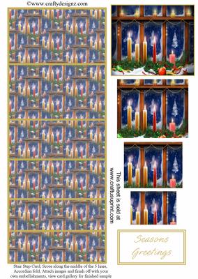 Christmas Candles Window Scene Stair Stepper Kit