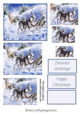 Winter Snow Dogs Spiral Pyramid