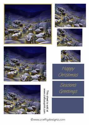 Sleepy Christmas Village Spiral Pyramid