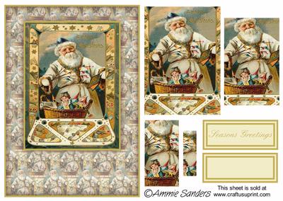 Traditional Christmas Santa Card Front Kit