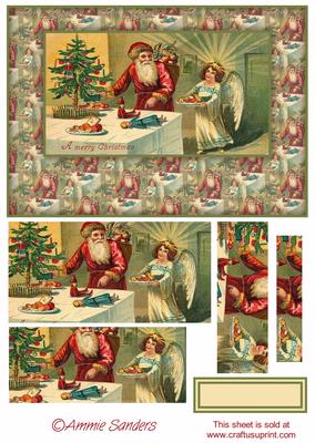 Traditional Christmas Santa Card Front Kit