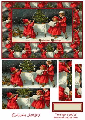 Traditional Christmas Scene Card Front Kit