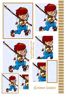 Cute Boy Fishing Pyramid
