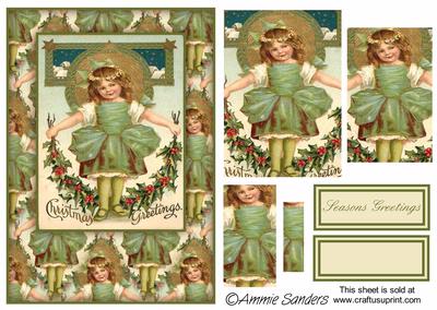 Pretty Girl Traditional Christmas Card Front Ki