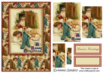 Ssshhh Santa Coming Traditional Christmas Card Front Kit