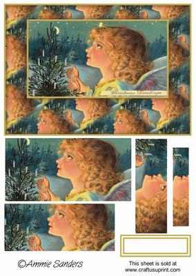 Traditional Christmas Angel Card Front Kit