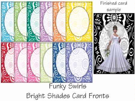 Bright Shades Funky Swirls Frame Effect Card Fronts