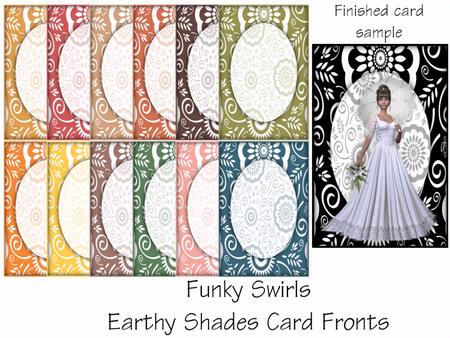 Earthy Shades Funky Swirls Frame Effect Card Fronts